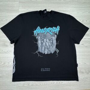 Hoodrich Mens T Shirt From Nothing To Something Graphic Black XXL Streetwear